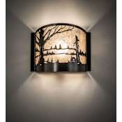 Meyda Tiffany Quiet Pond 10" Tall Wall Sconce Timeless Bronze