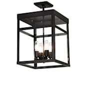 Meyda Tiffany Quadrato 4 Light 21" Wide Semi-Flush Ceiling Fixture Wrought Iron