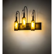 Meyda Tiffany Tuscan Vineyard 3 Light 21" Tall Wall Sconce Textured Black