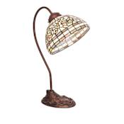 Meyda Tiffany Tiffany Turning Leaf 18" Tall Gooseneck Table Lamp Mahogany Bronze