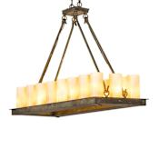 Meyda Tiffany Long Loxley 18 Light 39" Wide Linear Chandelier Verdigris