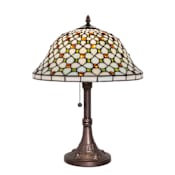 Meyda Tiffany Diamond and Jewel 18" Tall Buffet Table Lamp Mahogany Bronze
