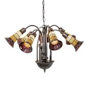 Meyda Tiffany Stained Glass 12 Light 24" Wide Chandelier Mahogany Bronze