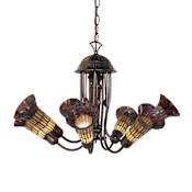 Meyda Tiffany Stained Glass 7 Light 24" Wide Chandelier Mahogany Bronze