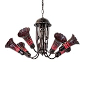 Meyda Tiffany Stained Glass 7 Light 24" Wide Chandelier Mahogany Bronze