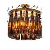 Meyda Tiffany Tuscan Vineyard 5 Light 19" Wide Semi-flush Ceiling Fixture Burnished