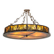 Meyda Tiffany Mountain Pine 8 Light 36" Wide Semi-Flush Drum Ceiling Fixture Timeless Bronze