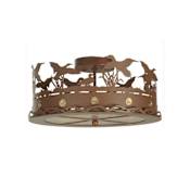 Meyda Tiffany Ducks in Flight 3 Light 16" Wide Semi-Flush Drum Ceiling Fixture Rust