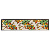 Meyda Tiffany Bittersweet 8-1/4" Tall x 35-3/4" Wide Stained Glass Window Craftsman Brown