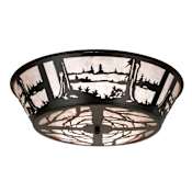 Meyda Tiffany 22" W Quiet Pond Flush Mount Ceiling Fixture Black / Silver Mica