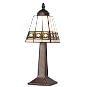 Meyda Tiffany Diamond Band Mission 15" Tall Buffet Table Lamp Mahogany Bronze