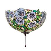 Meyda Tiffany Rosebush 16" Wide Single Ceiling Fan Light Kit Mahogany Bronze