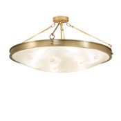 Meyda Tiffany Metro Fusion 6 Light 32" Wide Semi-Flush Bowl Ceiling Fixture Brushed Brass
