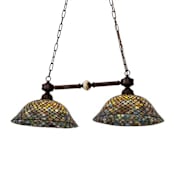 Meyda Tiffany Tiffany 2 Light 37" Wide Linear Pendant Mahogany Bronze