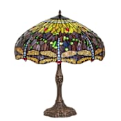 Meyda Tiffany Tiffany Hanginghead Dragonfly 3 Light 26" Tall Buffet Table Lamp Mahogany Bronze