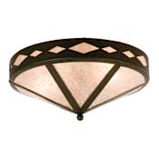 Meyda Tiffany Diamond Trim 2 Light 16" Wide Semi-Flush Ceiling Fixture Timeless Bronze