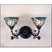 Meyda Tiffany Tiffany Rosebush 2 Light 21" Wide Bathroom Vanity Light with Tiffany Glass Shade Tiffany Glass