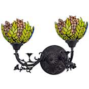 Meyda Tiffany Tiffany Honey Locust 2 Light 21" Wide Bathroom Vanity Light with Tiffany Glass Shade Tiffany Glass
