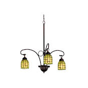 Meyda Tiffany Sea Scallop 3 Light 23" Wide Chandelier with Tiffany Glass Shade Tiffany Glass