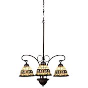 Meyda Tiffany Tiffany Roman 3 Light 28" Wide Chandelier with Tiffany Glass Shade Tiffany Glass