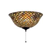 Meyda Tiffany Tiffany Fishscale 3 Light 16" Wide Flush Mount Ceiling Fixture with Tiffany Glass Shade Tiffany Glass