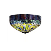 Meyda Tiffany Tiffany Candice 3 Light 16" Wide Flush Mount Ceiling Fixture with Tiffany Glass Shade Tiffany Glass