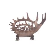 Meyda Tiffany 22" W Moose Antler Log Holder Antique Copper