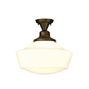 Meyda Tiffany Revival Schoolhouse 16" Wide Semi-Flush Ceiling Fixture - Craftsman Brown Finish Craftsman Brown
