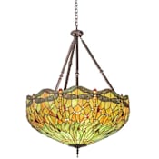 Meyda Tiffany Tiffany Hanginghead Dragonfly 5 Light 38" Wide Pendant Antique