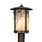 Meyda Tiffany Fulton 15" Tall Post Light Craftsman Brown