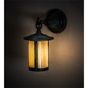 Meyda Tiffany Fulton Prime 13" Tall Hand Crafted Wall Sconce with Shade Verdigris