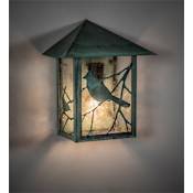 Meyda Tiffany Seneca Song Bird 11" Tall Hand Crafted Wall Sconce Craftsman Verde