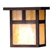Meyda Tiffany Hyde Park 8" Tall Hand Crafted Wall Sconce with Shade Craftsman Brown