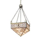 Meyda Tiffany Square Shu 4 Light 29" Wide Pendant Brass Tint
