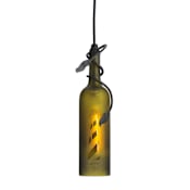 Meyda Tiffany 3" W Tuscan Vineyard Lighthouse Wine Bottle Mini Pendant Green