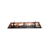 Meyda Tiffany Train 12 Light 72" Wide Billiard Chandelier with Silver Mica Shade Antique Copper with Silver Mica