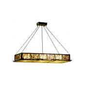 Meyda Tiffany 48" L Mountain Pine Oblong Inverted Chandelier Antique Copper / Silver Mica