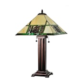 Meyda Tiffany 24" H Pinecone Ridge Table Lamp Beige Amber