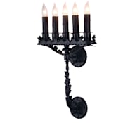 Meyda Tiffany 16" W Victorian Theatre 5 Light Wall Sconce Black
