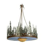 Meyda Tiffany Pine Lake 4 Light 36" Wide Pendant Rust