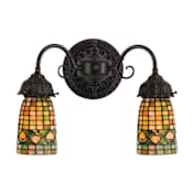 Meyda Tiffany Tiffany Acorn 2 Light 12" Tall Wall Sconce Mahogany Bronze