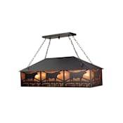 Meyda Tiffany Personalized Chimney Rock 9 Light 50" Wide Billiard Chandelier with Silver Mica Shade Craftsman Brown