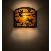 Meyda Tiffany Ducks in Flight 10" Tall Hand Crafted Wall Sconce Timeless Bronze