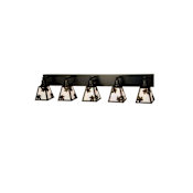 Meyda Tiffany Maple Leaf 5 Light 48" Wide Bathroom Vanity Light with White Acrylic Shade N/A