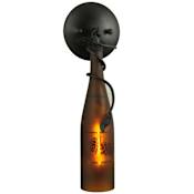 Meyda Tiffany 5" W Tuscan Vineyard Etched Grapes Wine Bottle Wall Sconce Amber
