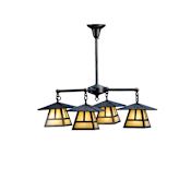 Meyda Tiffany Stillwater T Mission 4 Light 31" Wide Chandelier with Cream Glass Shade Antique