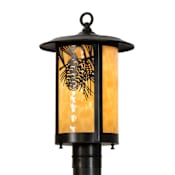 Meyda Tiffany Winter Pine 17" Tall Post Light Craftsman Brown