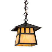 Meyda Tiffany Stillwater Double Bar Mission 12" Wide Pendant Craftsman Brown