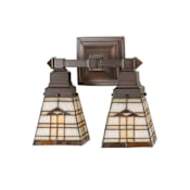 Meyda Tiffany 12" W Arrowhead Mission 2 Light Wall Sconce Beige Amber