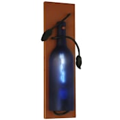 Meyda Tiffany 4" W Tuscan Vineyard Frosted Blue Wine Bottle Pocket Wall Sconce Blue